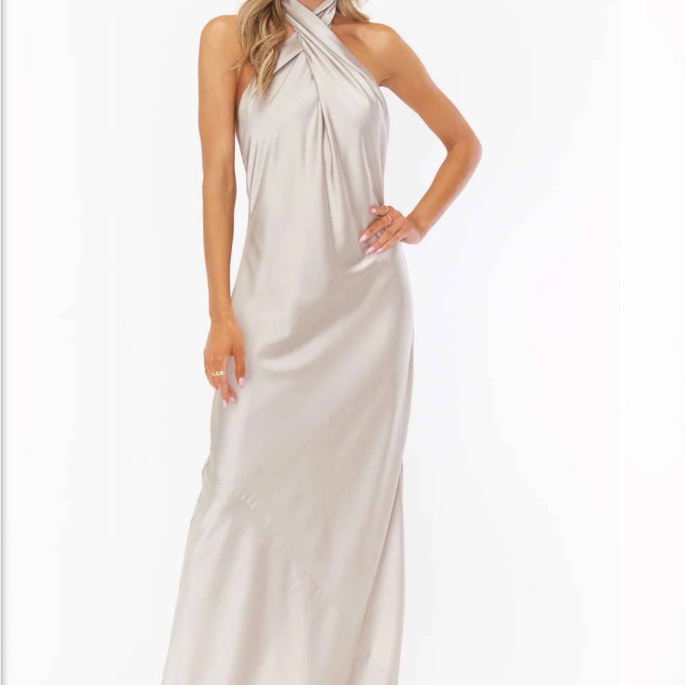 xs - show me your mumu jasmine halter dress (show me the ring color)- bridesmaid